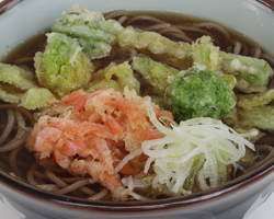 桜エビと山菜の天ぷらそば(うどん)