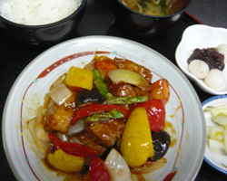 春野菜の酢豚定食