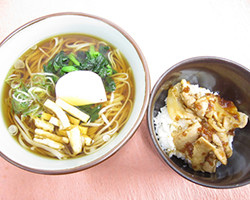 春の稲庭うどんとミニ生姜焼き丼セット