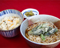 菜花天津軽そばとあさり飯