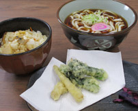 春天ぷらとあさり飯うどん（そば）