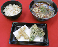 春天ぷらとあさり飯うどん（そば）