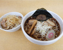 魚介醤油麺チャーシュー飯セット