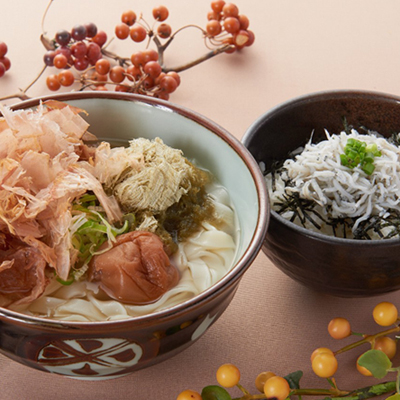 梅きしめんとしらすご飯セット