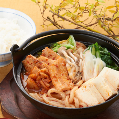 さわやかポークのキムチチゲ鍋うどん