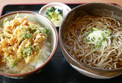かき揚げ丼そばセット