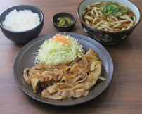 生姜焼き定食うどん（そば）セット
