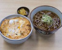 ロースカツ丼かけそばセット