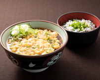 海鮮かき揚げそばしらすご飯セット