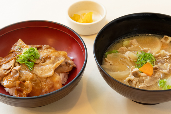 新潟県産雪室熟成豚の豚丼と越乃黄金豚の豚汁セットのイメージ画像