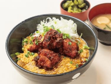 深谷ねぎと唐揚げのあんかけ親子丼