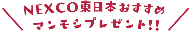 NEXCO東日本おすすめ・マンモシプレゼント！！