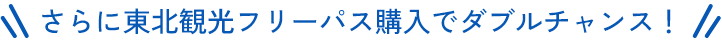 さらに東北観光フリーパス購入でダブルチャンス!