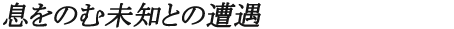 息をのむ未知との遭遇